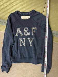 戸0307 Abercrombie Fitch 長袖 アバクロ★メンズ★長袖★ロンT★エンジ★M★パイル地★刺繍