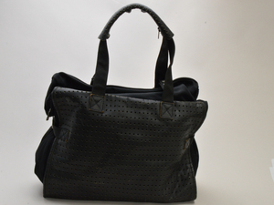 イッセイミヤケ ISSEY MIYAKE ACCESSORY 2WAY ショルダーバッグ/トート/ボストン 穴あきドット柄 ブラック レディース j_p F-B6690