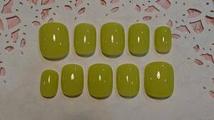  prompt decision * single color gel artificial nails * very short S light green yellow green color 
