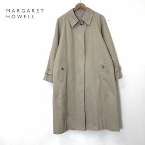 F2452-N◆良品◆ MARGARET HOWELL マーガレットハウエル 20AW COMPACT COTTON GABARDINE ステンカラーコート ライナー ◆ sizeⅡ ベージュ