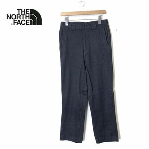 F2366-D-S◆ THE NORTH FACE ノースフェイス ウール混ロングパンツ ストレート メンズ ◆ size78 チャコールグレー 毛 ポリエステル