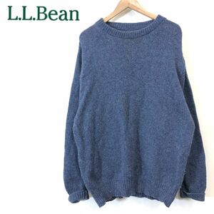 F2251-F◆ 90s ◆ old ◆ LLBean エルエルビーン ニット セーター USA製 トップス ◆ sizeL ウール ナイロン ネイビー 古着 メンズ 秋冬