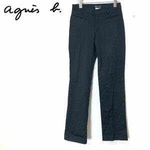 M133-F-N◆ フランス製 ◆ old ◆ agnes b アニエスベー スラックス パンツ ボトムス ◆ size36 コットン ポリ ブラック 古着