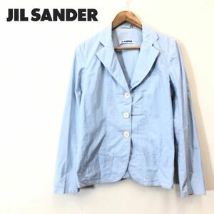 F1517-F◆イタリア製◆ JILSANDER ジルサンダー シャツ テーラードジャケット シングル 3B ストライプ ◆ size38 コットン100 ブルー 古着