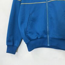 F2468-N◆70s~◆ old adidas アディダス ジャージ トラックジャケット サイドライン トレフォイル ◆sizeM ブルー系 ポリエステル デサント_画像4