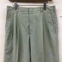 F2438-W◆LANDS'END ランズエンド スラックスパンツ センタープレス ワイド シンプル メンズ◆size:32 グリーン系 ポリエステル 他_画像3