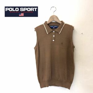 F2425-T-N◆kids キッズ◆POLO SPORT ポロスポーツ ポロシャツ ノースリーブ プルオーバー◆size90 ブラウン 子供服 トップス