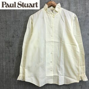 F2379-F◆ Paul Stuart ポールスチュアート スタンドカラーシャツ 長袖 トップス ◆ size9AR コットン イエロー 古着 レディース 春