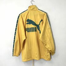 M522-N◆old◆ PUMA プーマ トラックジャケット ジャージ サイドライン トップス◆sizeL~O イエロー グリーン ポリエステル100_画像6