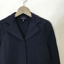 M408-N◆美品◆ EMPORIO ARMANI エンポリオアルマーニ ジャケット 比翼 ストレッチ ◆ size13A ネイビー 濃紺 ビスコース ナイロン_画像3