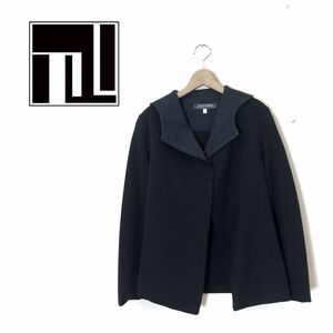 M645-O-N◆良品◆フランス製◆ TATIANA LEBEDEV ジャケット スタンドカラー アウター◆sizeS ブラック 黒