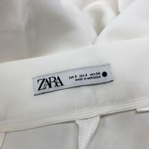 M634-O-N◆良品◆ ZARA ザラ ワイドパンツ センタープレス スラックス 金ボタン ボトムス◆sizeS ホワイト 白_画像6