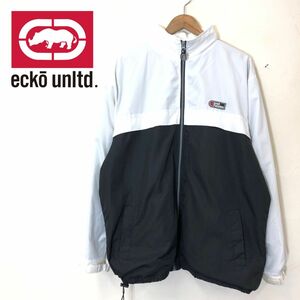 M735-F◆ ECKO function エコーファンクション ジャケット パーカ フード収納 ◆ sizeL ポリエステル100 ホワイト 古着 メンズ