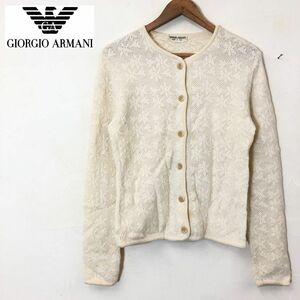 M471-F* Италия производства *old*GIORGIO ARMANIjoru geo Armani кардиган вязаный свитер *41 шерсть "теплый" белый б/у одежда женский 