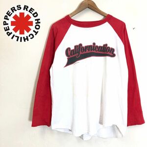 M435-F-N◆ 90s ◆ old ◆ RED HOT CHILI PEPPERS レッドホットチリペッパーズ ラグランTシャツ カットソー ◆ コットン 古着 メンズ 春