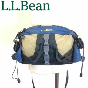 M281-F-N◆ old ◆ LLBean エルエルビーン ウエストパック ボディバッグ ポーチ 鞄◆ FREE ナイロン ネイビー 古着 メンズ アウトドア ロゴ