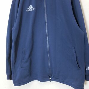 M267-F◆ 90s ◆ old ◆ adidas アディダス トラックジャケット ジップアップブルゾン デサント製 ◆ sizeL ポリエステル 綿 ブルー 古着の画像4