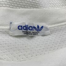 M1370-N◆70s~◆ Vintage adidas アディダス 長袖Tシャツ カットソー 3ストライプ トレフォイル◆sizeL ホワイト ブルー ポリエステル 綿_画像7