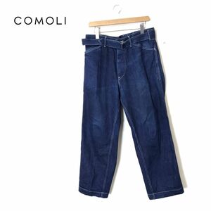 M1070-N◆ COMOLI コモリ Belted Denim Pants 11.5oz デニムパンツ ワイド ロング ボタンフライ ◆ size2 インディゴ コットン