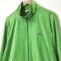 M1358-D◆old◆ LACOSTE ラコステ トラックジャケット ブルゾン パイル生地 フルジップ ◆ size5 グリーン系 コットン ポリエステル_画像5