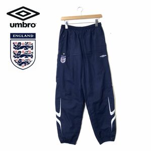 M1335-D◆ UMBRO アンブロ イングランド代表 ウインドブレーカー パンツ 裏メッシュ サッカー ◆ sizeM ネイビー 紺 ポリエステル100