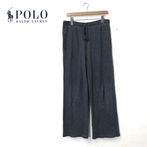 M990-D◆美品◆ POLO Ralph Lauren ポロラルフローレン コットンニットパンツ ウエストゴム ワイド ◆sizeM グレー系 綿 ポリエステル