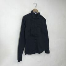 M1450-G◆美品◆nara camicie ナラカミーチェ シャツ◆size0 コットン ブラック 無地 レディース トップス 長袖 シンプル カジュアル 黒色_画像9