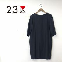 M1445-G-N◆美品◆23区 ニジュウサンク ワンピース◆size36 毛 グレー 無地 レディース トップス 長袖 スカート シンプル カジュアル 秋冬_画像1