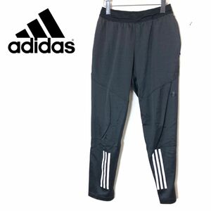 M1375-F◆ adidas アディダス トラックパンツ ウエストゴム ボトムス ストライプ ◆ sizeM ポリエステル100 ブラック 古着 メンズ