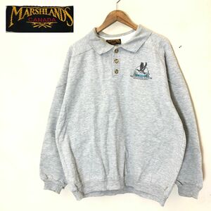 M1283-F-N◆ old ◆ MARSHLANDS マーシュランズ トレーナー スウェットシャツ ヘンリーネック ◆ コットン グレー 古着 メンズ 春