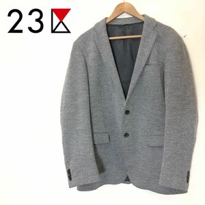 M1270-F-N◆ 23区 homme テーラードジャケット シングル 総裏 2B ◆ size50 ウール コットン グレー 古着 メンズ 春