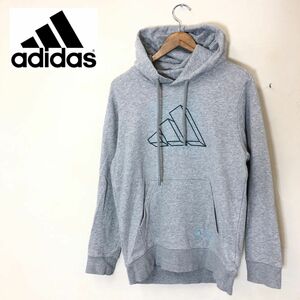 M1248-F◆ adidas アディダス パーカー フーディ スウェット ロゴプリント OSAKA ◆ sizeSコットン ポリエステル グレー 古着 メンズ