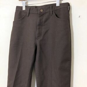 M1037-F-N◆ 70s~80s ◆ old ◆ Wrangler ラングラー スラックス フレアパンツ 42 talon zip vintage ◆ size32×33 ブラウン 古着 メンズの画像3