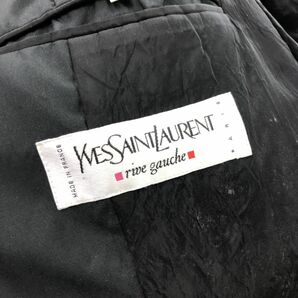 M1036-F-N◆フランス製◆old◆YVES SAINT LAURENT イヴサンローラン ステンカラーコート ジャケット◆48 コットン ポリ 黒 古着 メンズの画像8