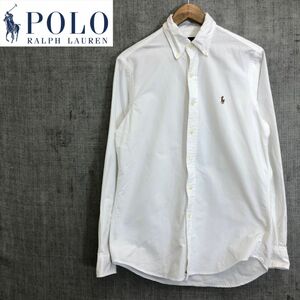 M974-F-N◆ RALPH LAUREN ラルフローレン オックスフォードシャツ ボタンダウン 長袖 ◆ sizeS コットン100 ホワイト 古着 メンズ 春