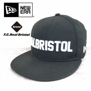 M969-F◆ F.C.Real Bristol NEWERA ニューエラ キャップ 帽子 ロゴ刺繍 ◆ sizeM ウール100% ブラック ホワイト メンズ