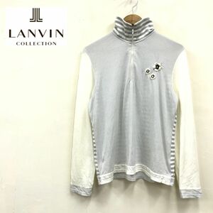 M864-F-S◆ LANVIN SPORT ランバンスポーツ ハーフジップカットソー トップス ボーダー ◆ size42 アクリル ナイロン 古着 レディース 春