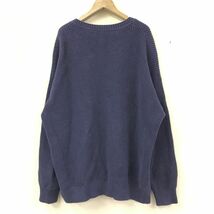 M1172-R◆GAP ギャップ コットンニットセーター◆サイズM メンズ 紳士 トップス 秋冬 春服 シンプル 無地 長袖 ネイビー_画像4