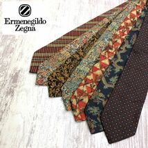 M835-U◆Ermenegildo Zegna エルメネジルドゼニア ネクタイまとめ売り◆7本セット シルク100% ビジネス 紳士 スーツ ファッション小物_画像1