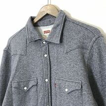 M1755-D◆良品◆ Levi's リーバイス ウエスタンシャツ スウェット生地 トップス 長袖◆ sizeS グレー系 コットン ポリエステル_画像5