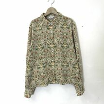 M1733-D◆美品◆ LIBERTY リバティ 長袖シャツ 丸首 レディース 身幅広め ボックスシルエット◆ マルチカラー 花柄 ポリエステル_画像2