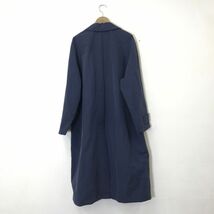 M1731-D◆良品◆ RYO TAKASHIMA 髙島 涼 ステンカラーコート 比翼 撥水 3レイヤー ロング ◆ ネイビー 紺 化繊 メンズ_画像7