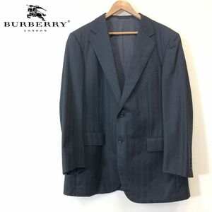 M1997-F-N◆ BURBERRY LONDON バーバリー テーラードジャケット シングル 総裏 ◆ sizeBB6 ウール100 ブラック 古着 メンズ