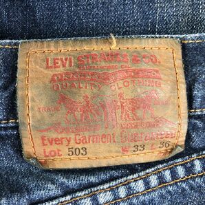 M1906-F-N◆ Levis リーバイス 503 デニムパンツ ジーンズ ボトムス ジッパーフライ ◆ sizeW33L36 コットン100 インディゴ 古着 メンズの画像7