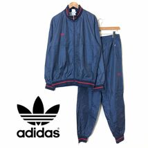 M1798-F◆ 70s~ ◆ vitage ◆ adidas アディダス ナイロンジャケット セットアップ トラックジャケット ブルゾン old ◆ XO 古着 メンズ_画像1