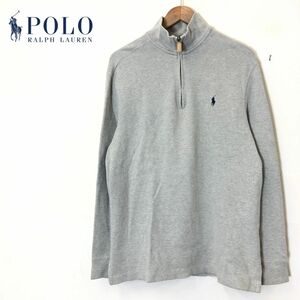 M1790-F◆ POLO RALPH LAUREN ポロラルフローレン ハーフジップトレーナー スウェットシャツ ◆ sizeM コットン100 グレー 古着 メンズ