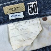 M1771-F◆ sabisabi deluxe デニムパンツ ジーンズ ボタンフライ ◆ size50 コットン ポリウレタン インディゴ 古着 メンズ_画像7