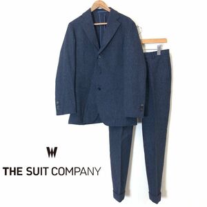 M1589-F-S◆ THE SUIT COMPANY ザスーツカンパニー セットアップ スーツ シングル テーラードジャケット スラックス ◆ L ウール 古着 春