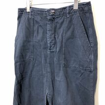 M1491-F-N◆ ZARA ザラ ロングスカート ボトムス スリット ◆ sizeL コットン100 ネイビー 古着 レディース 春_画像3