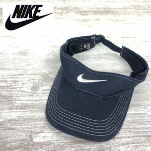 M2009-U-N◆NIKE GOLF ナイキゴルフ サンバイザー 無地 シンプル 刺繍ロゴ ゴルフ ステッチ スポーティー◆one size ネイビー 綿100%